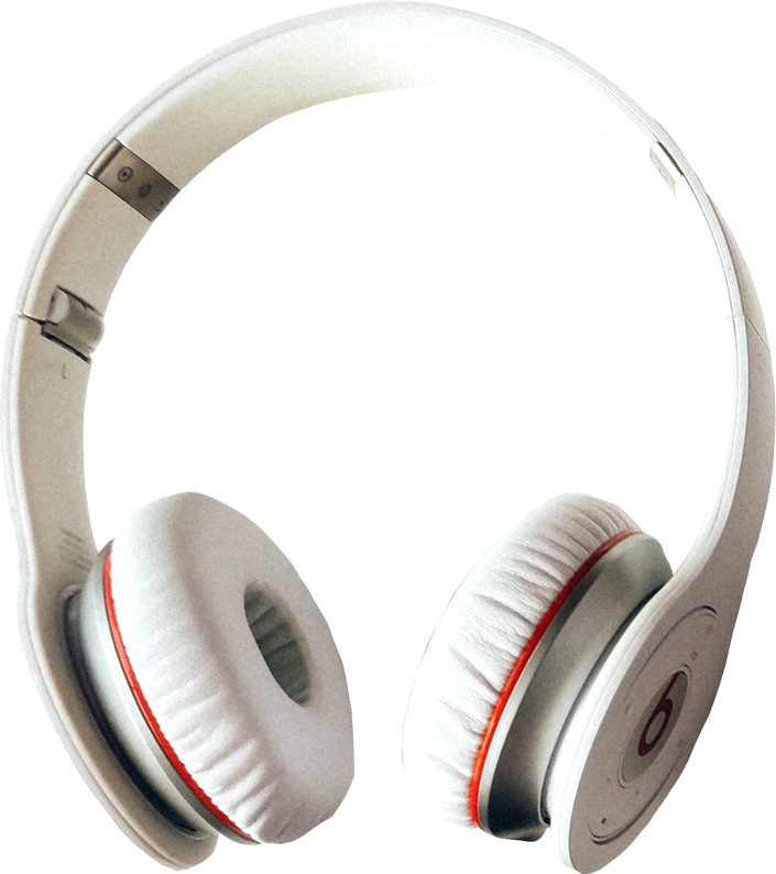 Witte draadloze hoofdtelefoon